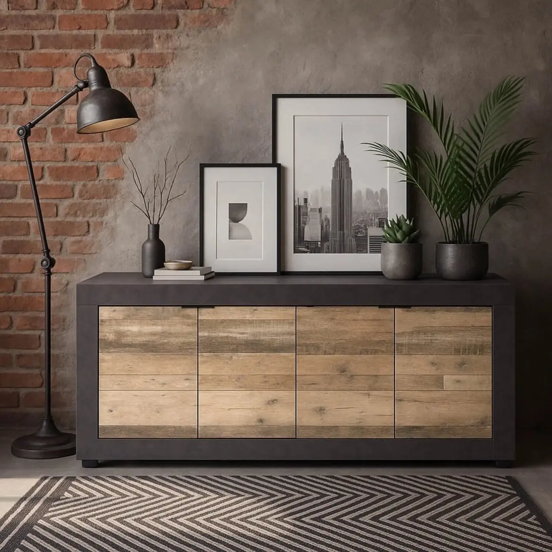 Tumba Mebel Elite Blago 180cm (Untreated Oak/Grey)