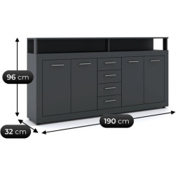 Tumba Mebel Elite Blago 190cm (Anthracite) Thumb