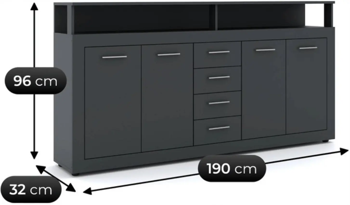 Tumba Mebel Elite Blago 190cm (Anthracite) - 6