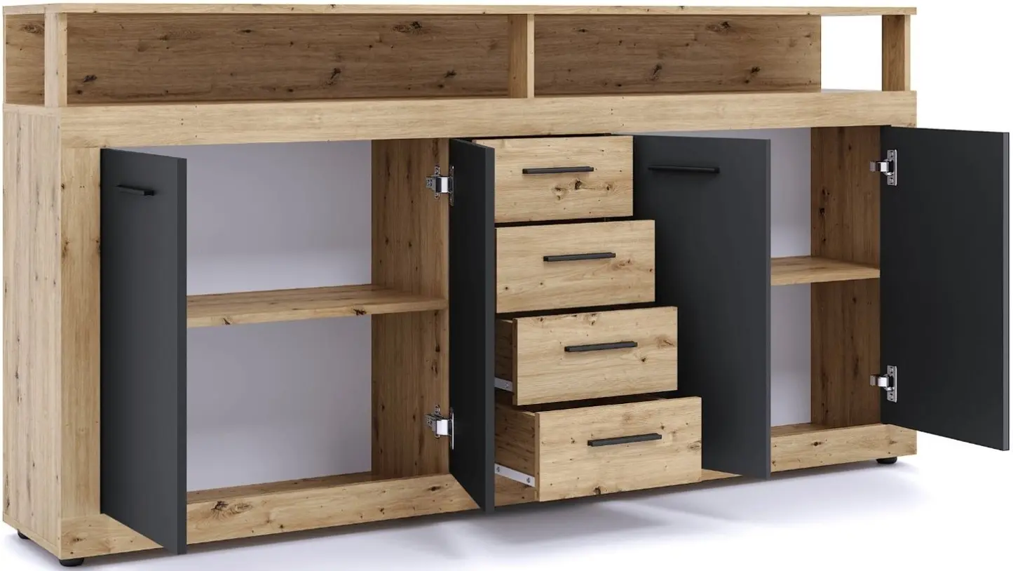 Tumba Mebel Elite Blago 190cm (Artisan Oak/Black) - 4