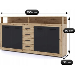 Tumba Mebel Elite Blago 190cm (Artisan Oak/Black) Thumb