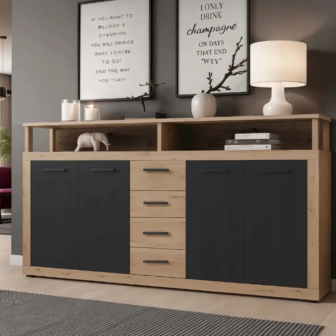 Tumba Mebel Elite Blago 190cm (Artisan Oak/Black)