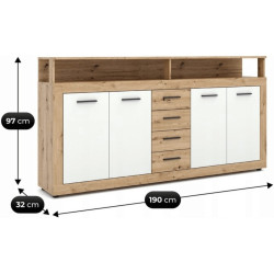 Tumba Mebel Elite Blago 190cm (Artisan Oak/White) Thumb