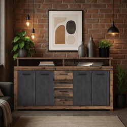 Tumba Mebel Elite Blago 190cm (Dark Oak/Black)