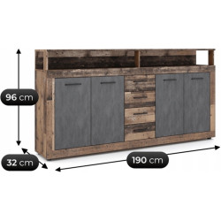 Tumba Mebel Elite Blago 190cm (Dark Oak/Black) Thumb