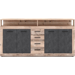 Tumba Mebel Elite Blago 190cm (Untreated Oak/Black) Thumb