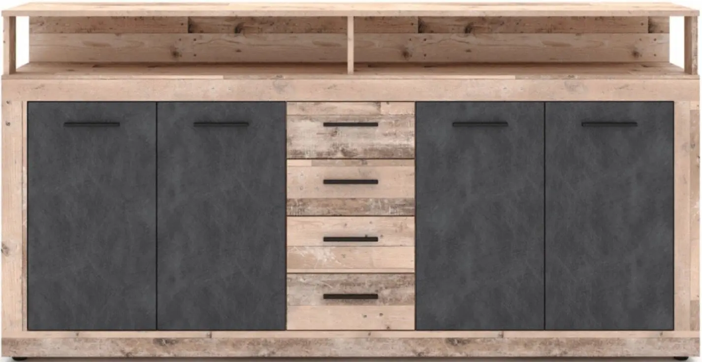 Tumba Mebel Elite Blago 190cm (Untreated Oak/Black) - 2