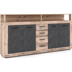 Tumba Mebel Elite Blago 190cm (Untreated Oak/Black) Thumb