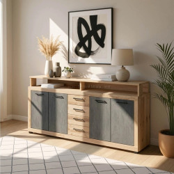 Tumba Mebel Elite Blago 190cm (Untreated Oak/Black)