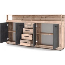 Tumba Mebel Elite Blago 190cm (Untreated Oak/Black) Thumb