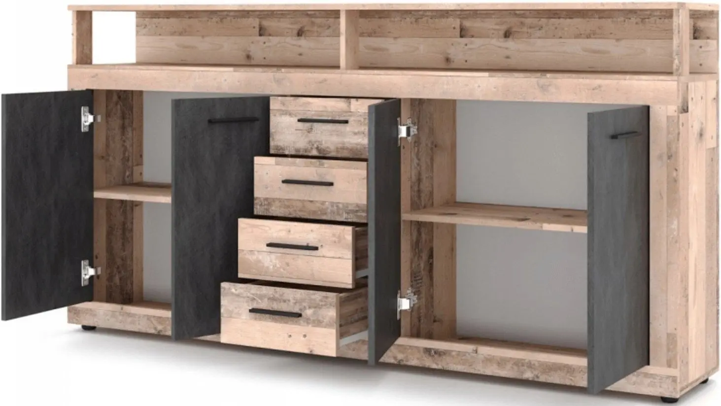 Tumba Mebel Elite Blago 190cm (Untreated Oak/Black) - 4