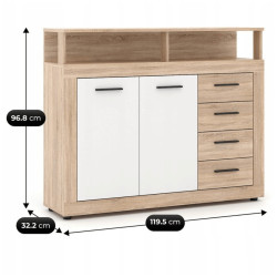 Тумба Mebel Elite Blago Midi A 119.5 (Sonoma Oak/White) Thumb