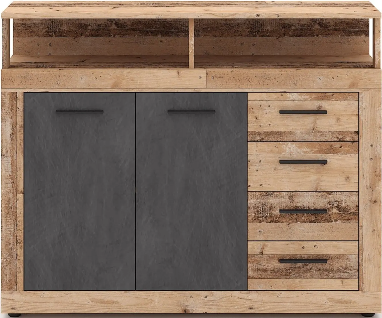 Tumba Mebel Elite Blago Midi A 119.6cm (Untreated Oak/Black) - 2