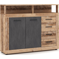 Tumba Mebel Elite Blago Midi A 119.6cm (Untreated Oak/Black) Thumb