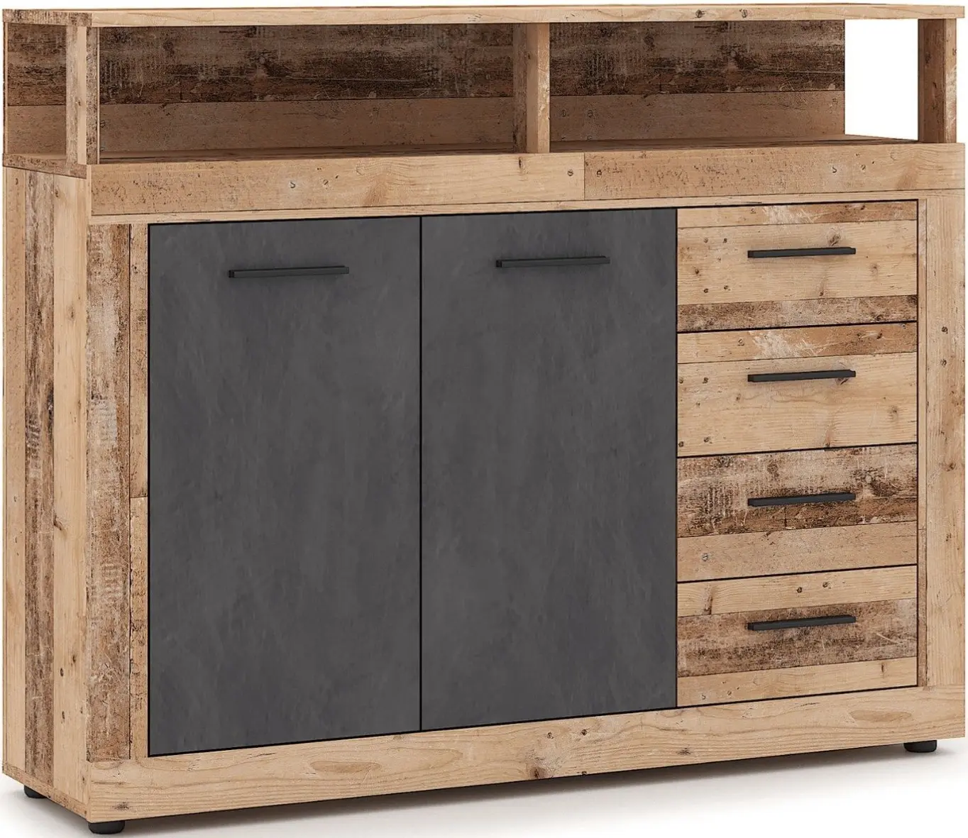 Tumba Mebel Elite Blago Midi A 119.6cm (Untreated Oak/Black) - 3