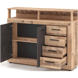 Tumba Mebel Elite Blago Midi A 119.6cm (Untreated Oak/Black) Thumb