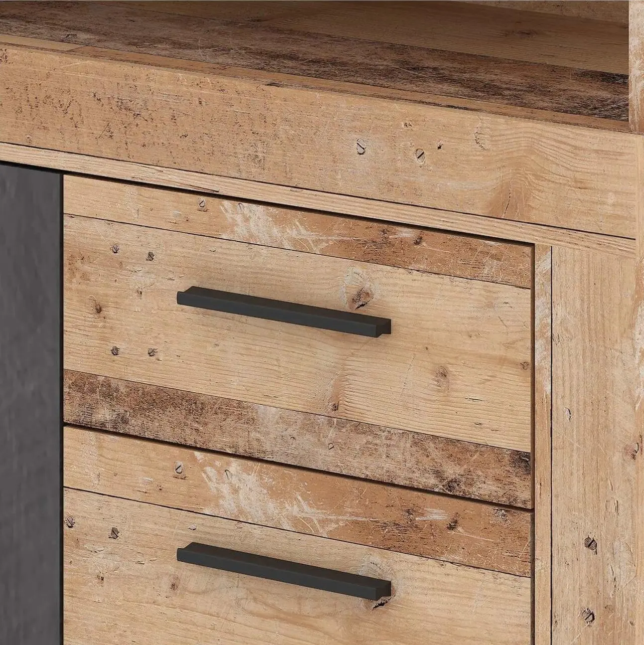 Tumba Mebel Elite Blago Midi A 119.6cm (Untreated Oak/Black) - 5