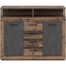 Tumba Mebel Elite Blago Midi B 119.5cm (Dark Oak/Black) Thumb