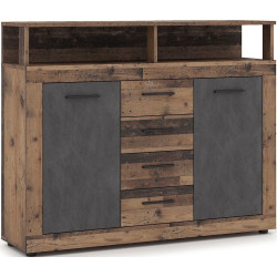 Tumba Mebel Elite Blago Midi B 119.5cm (Dark Oak/Black) Thumb