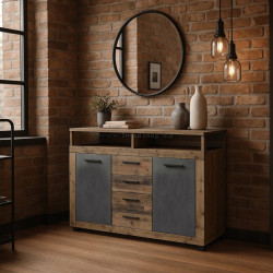 Tumba Mebel Elite Blago Midi B 119.5cm (Dark Oak/Black)