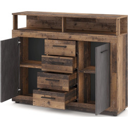 Tumba Mebel Elite Blago Midi B 119.5cm (Dark Oak/Black) Thumb