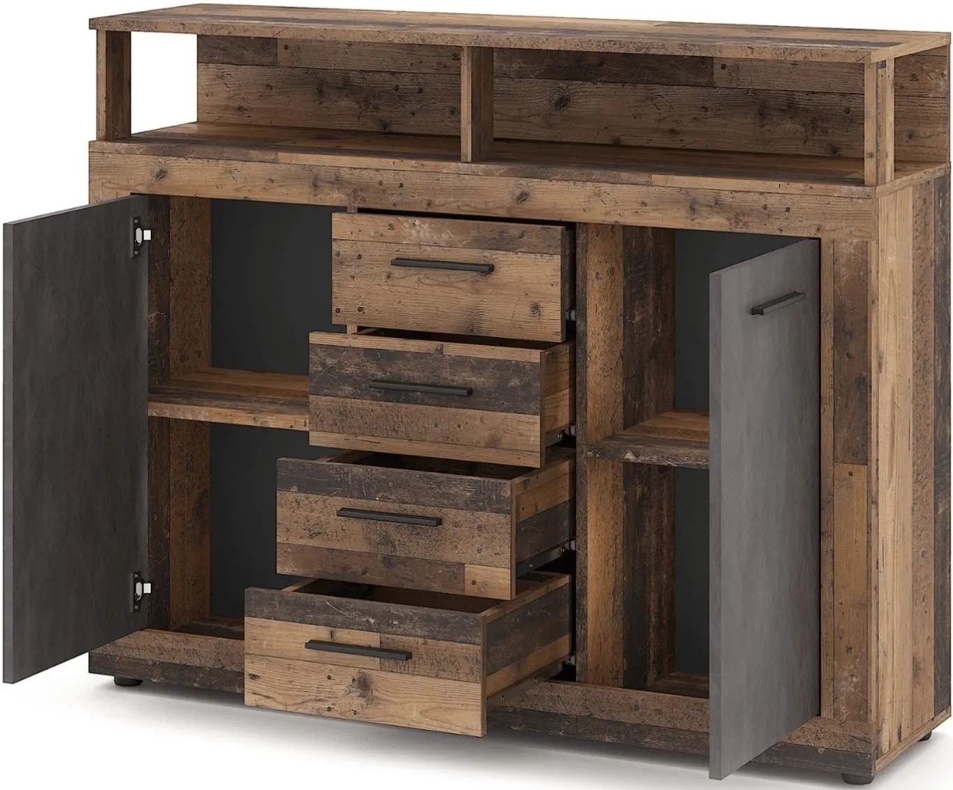 Tumba Mebel Elite Blago Midi B 119.5cm (Dark Oak/Black) - 4
