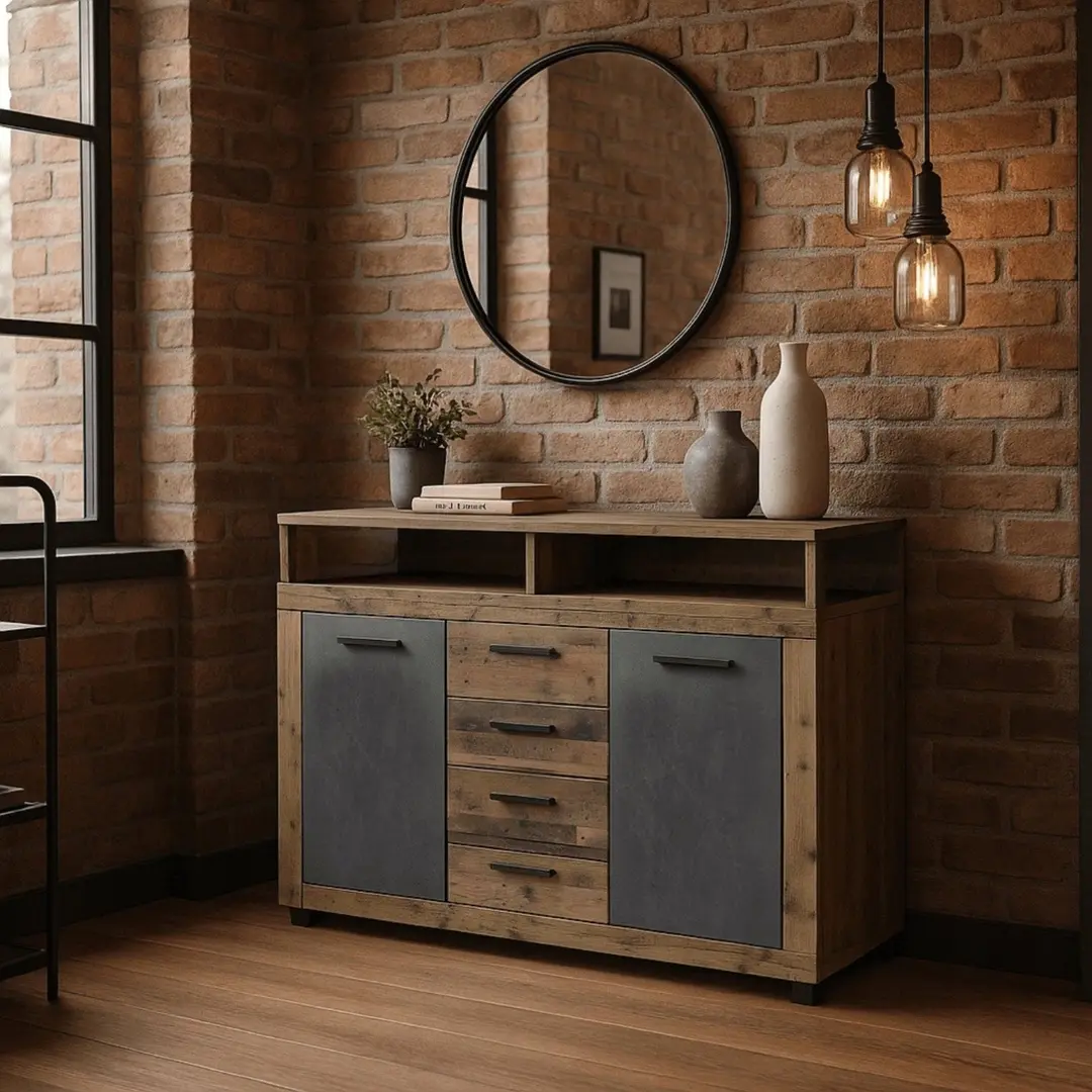 Tumba Mebel Elite Blago Midi B 119.5cm (Dark Oak/Black)