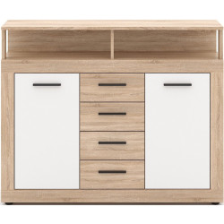 Tumba Mebel Elite Blago Midi B 119.5cm (Sonoma Oak/White) Thumb