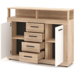 Tumba Mebel Elite Blago Midi B 119.5cm (Sonoma Oak/White) Thumb