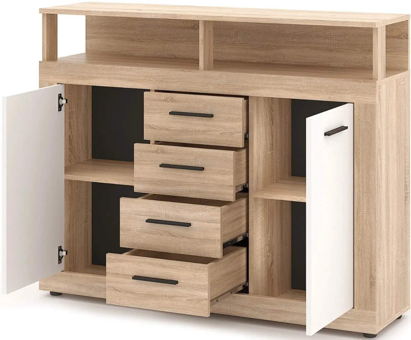 Tumba Mebel Elite Blago Midi B 119.5cm (Sonoma Oak/White) - 4