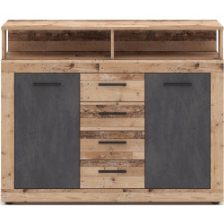 Tumba Mebel Elite Blago Midi B 119.5cm (Untreated Oak/Graphite) Thumb