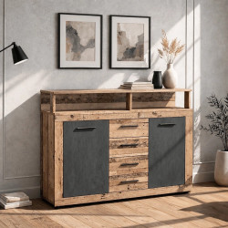 Tumba Mebel Elite Blago Midi B 119.5cm (Untreated Oak/Graphite)