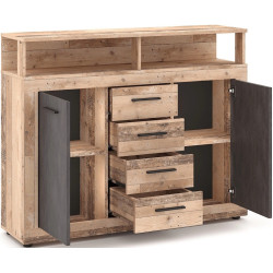 Tumba Mebel Elite Blago Midi B 119.5cm (Untreated Oak/Graphite) Thumb