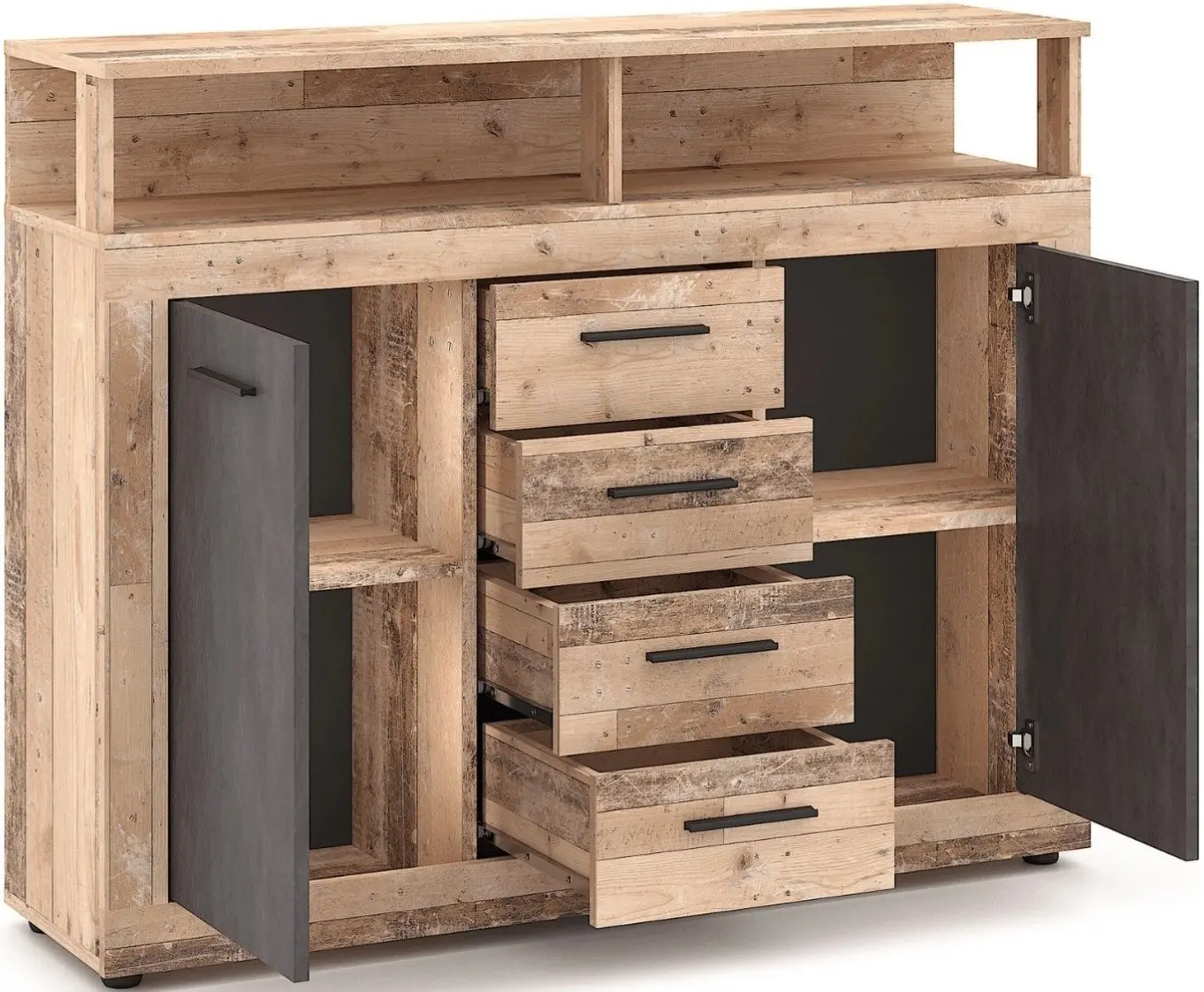 Tumba Mebel Elite Blago Midi B 119.5cm (Untreated Oak/Graphite) - 4