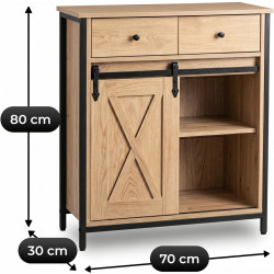 Tumba Mebel Elite Cole 70cm (Oak/Black) Thumb