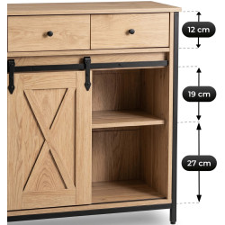 Tumba Mebel Elite Cole 70cm (Oak/Black) Thumb