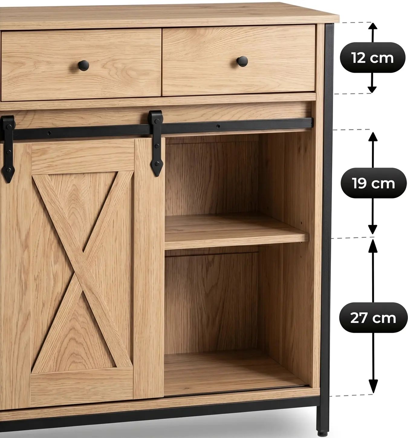 Tumba Mebel Elite Cole 70cm (Oak/Black) - 6