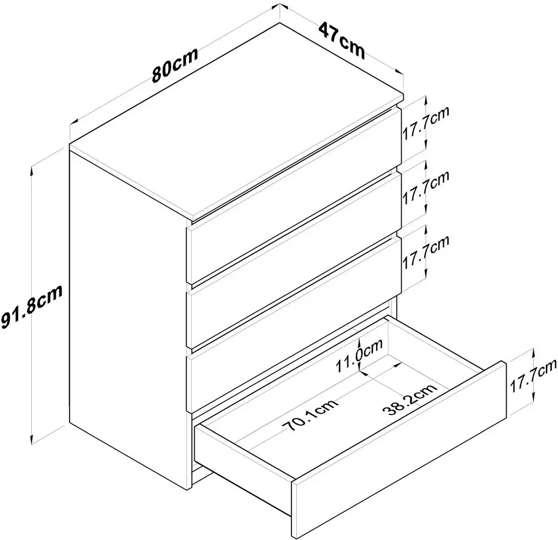 Comoda Mirage Meble BE102 (White)
