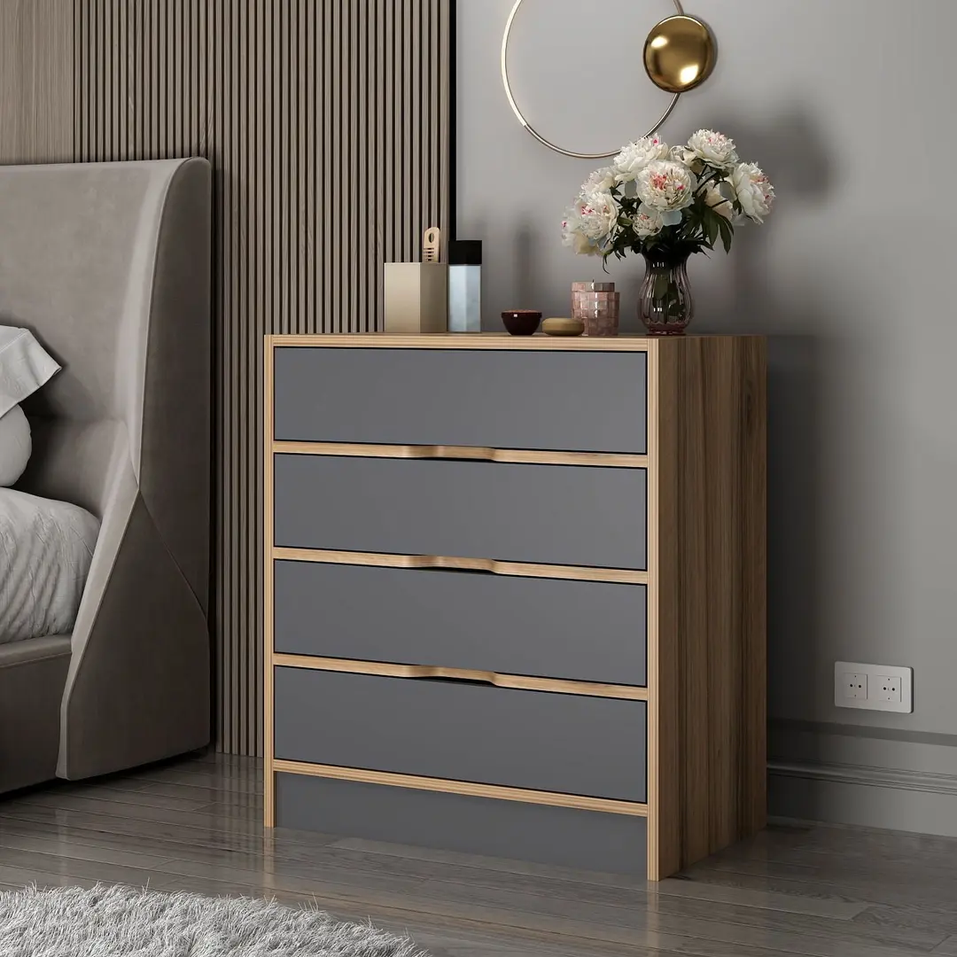 Comoda Mirage Meble Elina 8172 (Anthracite/Walnut)