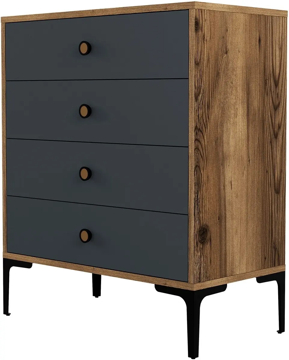 Comoda Mirage Meble Lizbon 536 (Anthracite/Walnut)