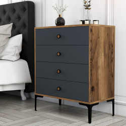 Comoda Mirage Meble Lizbon 536 (Anthracite/Walnut) Thumb