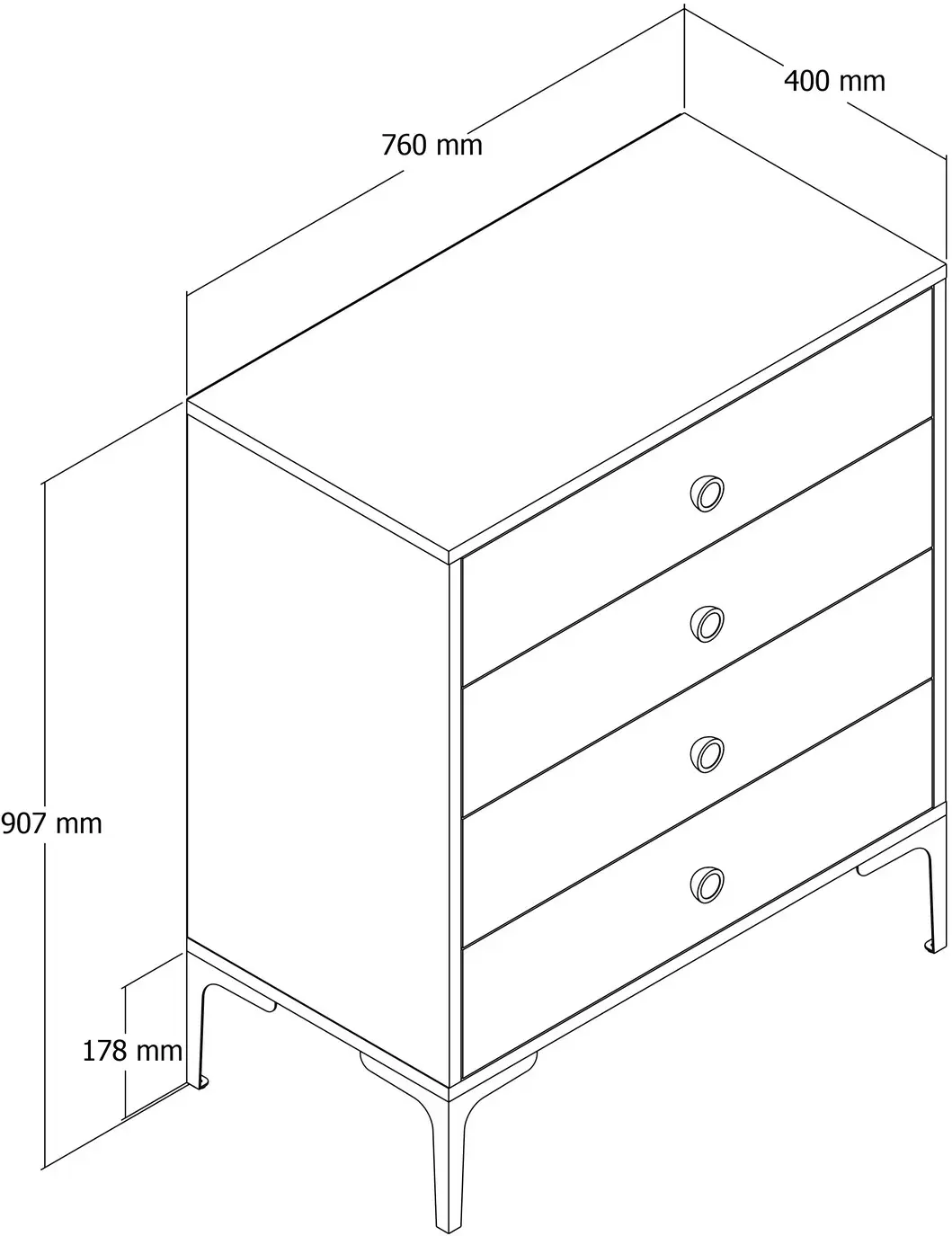 Comoda Mirage Meble Lizbon 536 (Anthracite/Walnut)