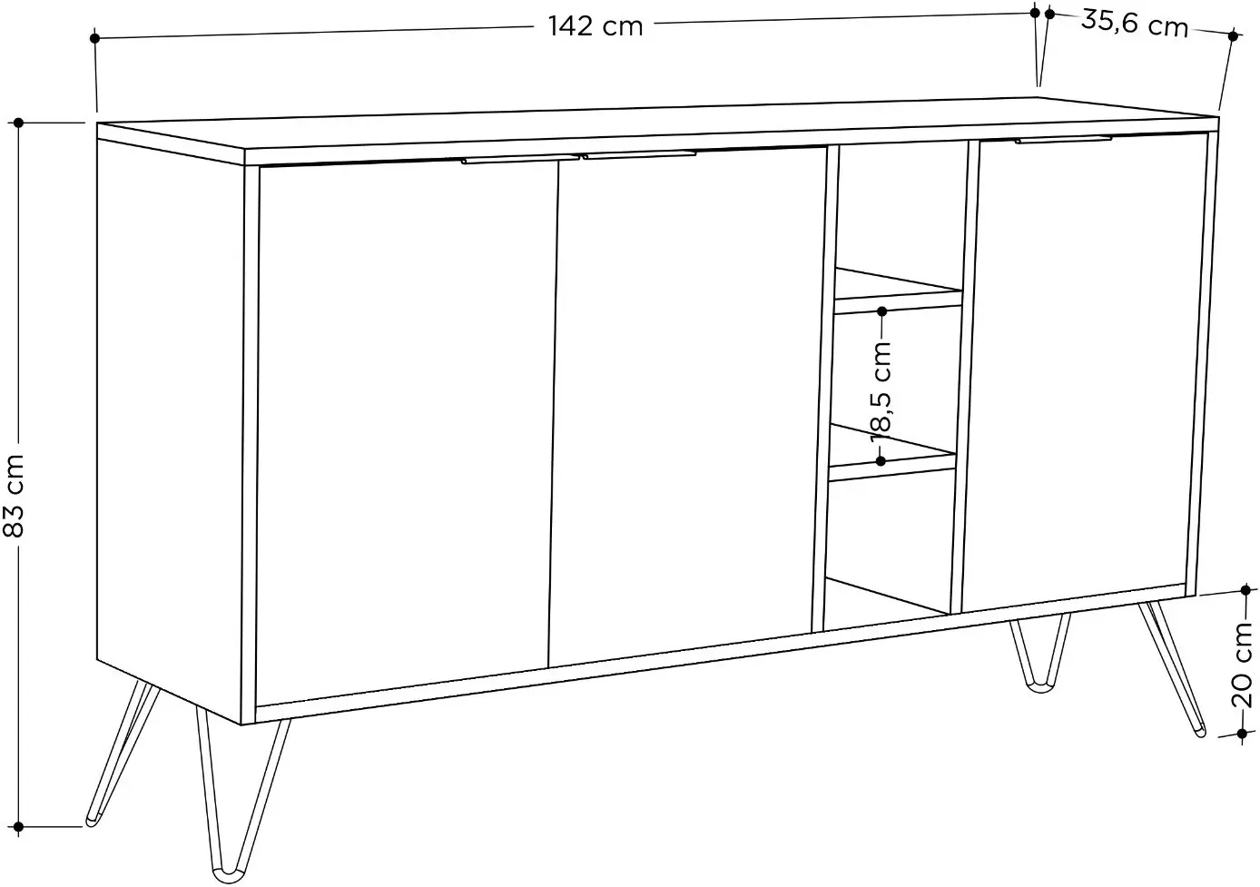Тумба Mirage Meble Clara (Anthracite/Oak)