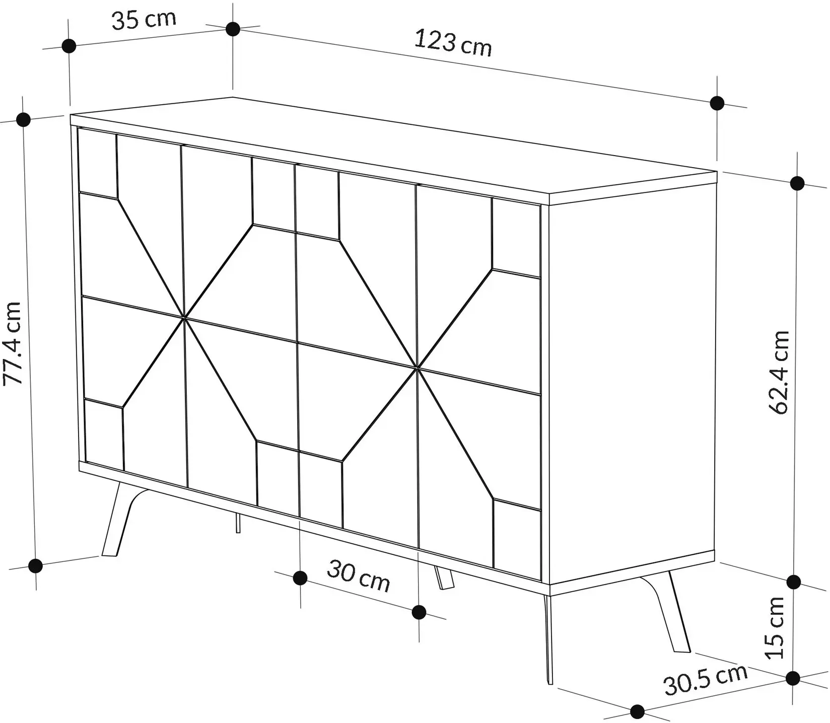 Тумба Mirage Meble Dune 123x62x35 (Oak)