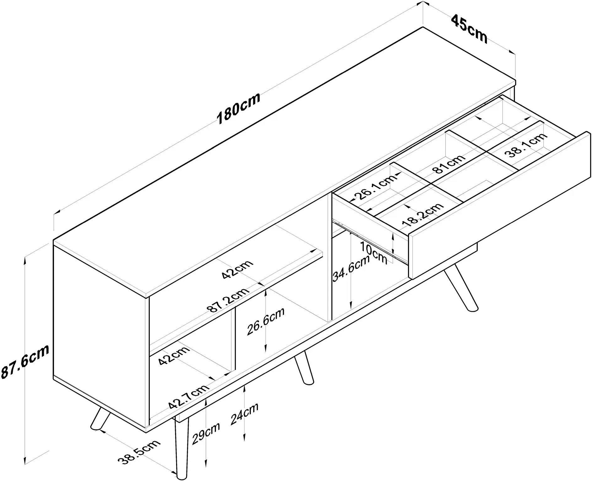 Тумба Mirage Meble GD110 (White/Walnut)
