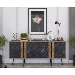 Tumba Mirage Meble GD115 (Hitit Walnut/Black Marble)