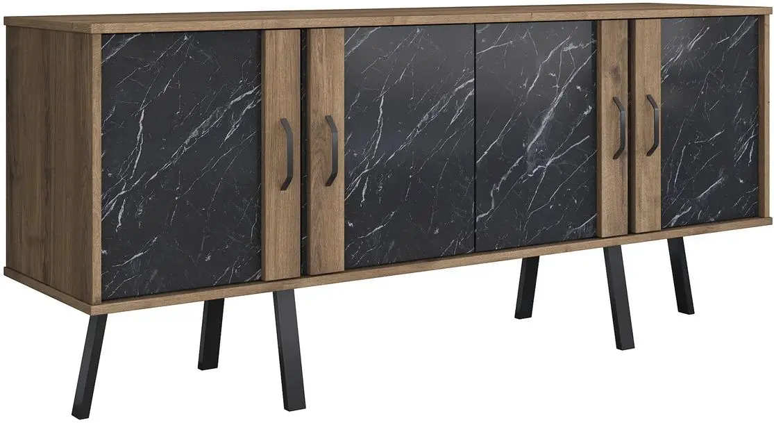 Tumba Mirage Meble GD115 (Hitit Walnut/Black Marble)