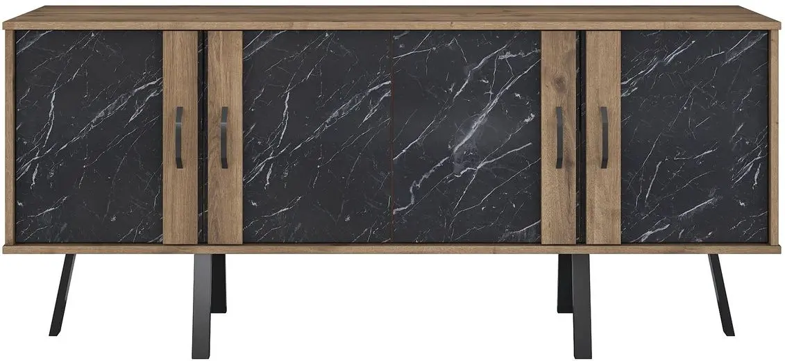 Tumba Mirage Meble GD115 (Hitit Walnut/Black Marble)