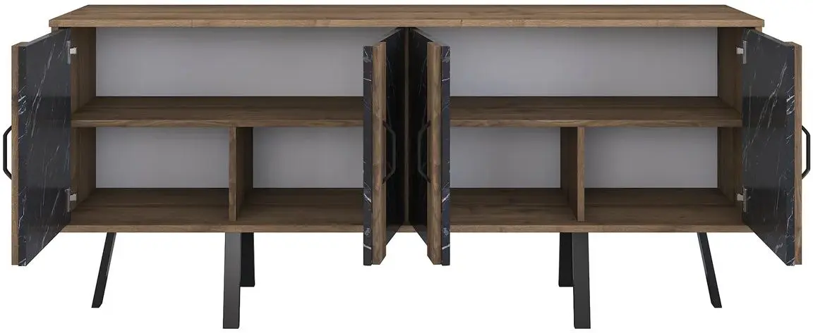 Tumba Mirage Meble GD115 (Hitit Walnut/Black Marble)