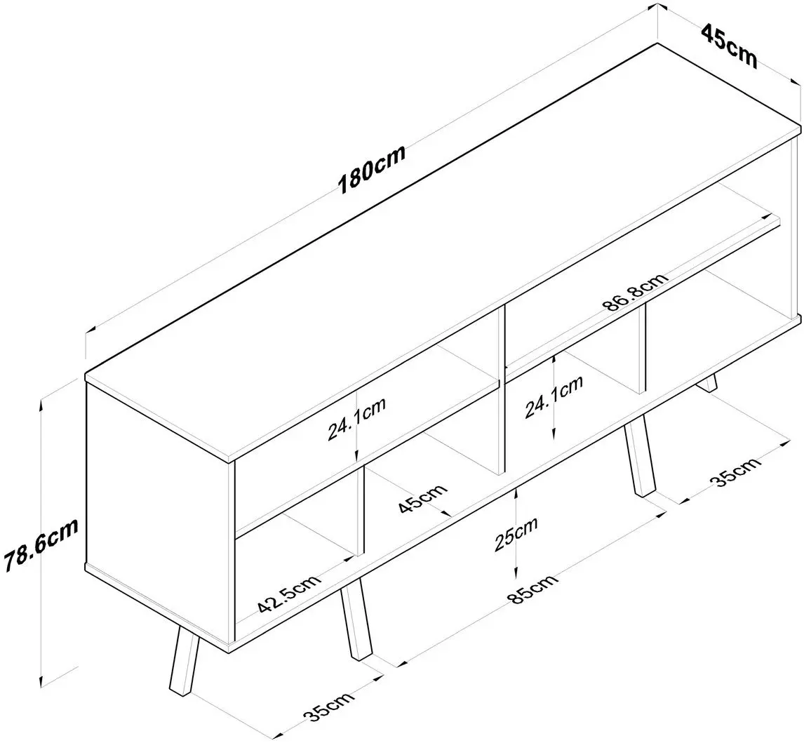 Tumba Mirage Meble GD115 (Hitit Walnut/Black Marble)